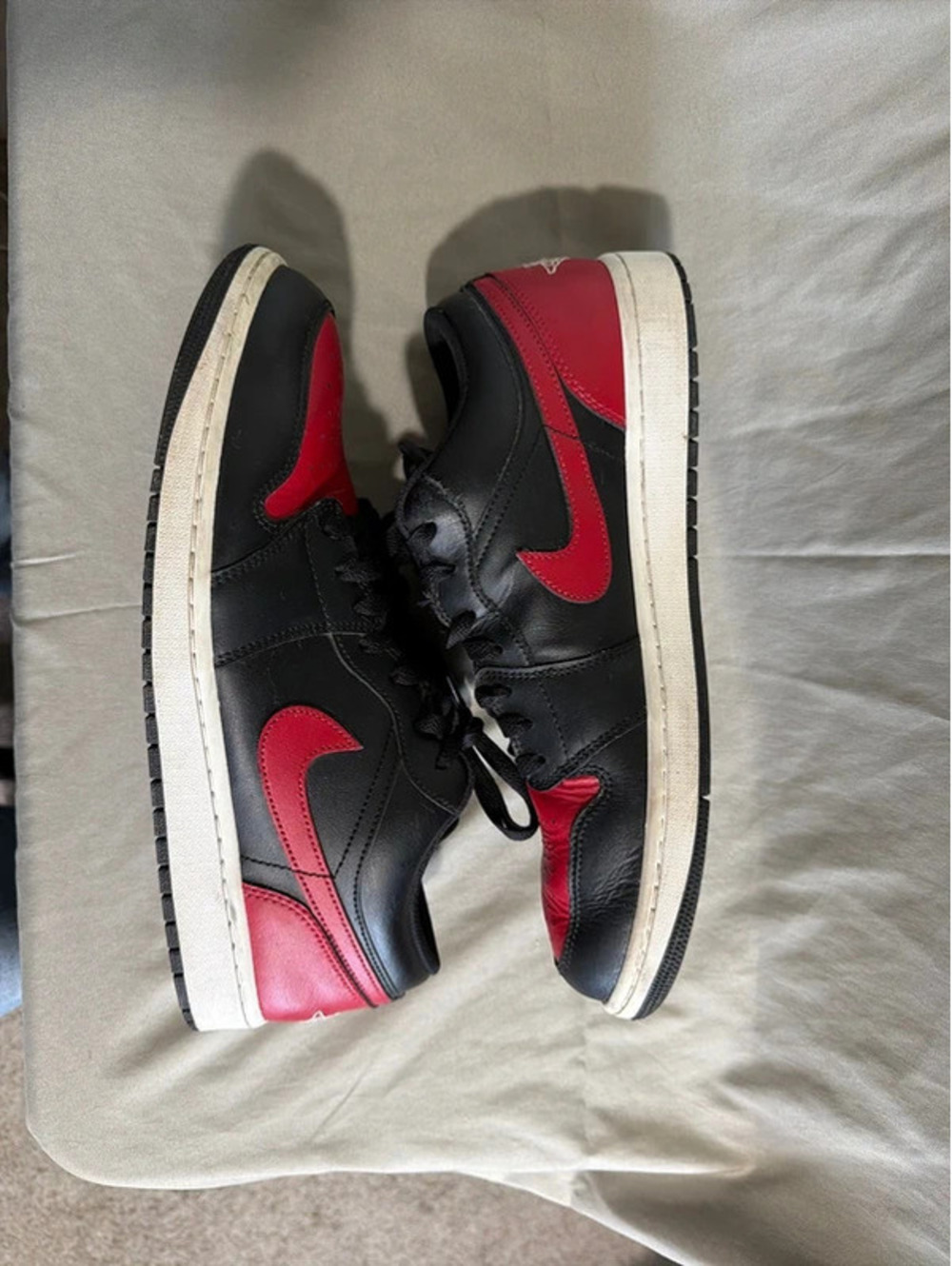 Air Jordan 1 Low sneakers in the Black/Red “Reverse Bred” size 12 no box - Picture 2 of 7